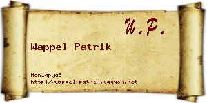 Wappel Patrik névjegykártya